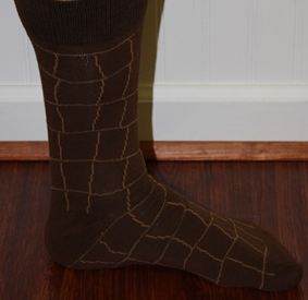 brown patterned dress socks