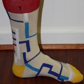 Tan patterned socks